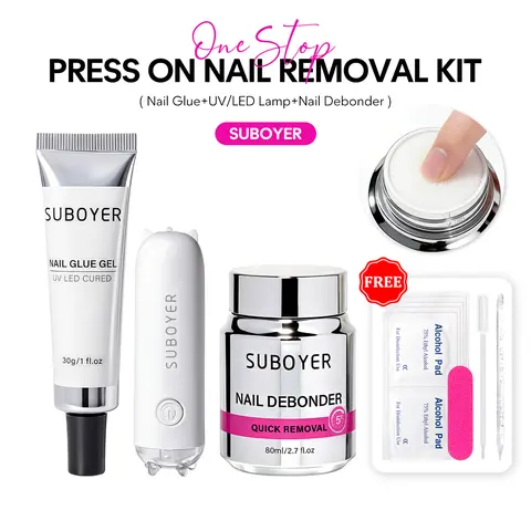Only for Press-On Nail Removal Nail Glue Remover Kit  5-Second Quick Removal, Gentle & Mess-Free | 80ml Leak-Proof Bottle with Sponge