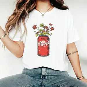 Comfort Colors Vintage Dr Pepper Flower Shirt, Floral Pepper Can T-shirt, Soda Can Bouquet Crewneck, Diet Dr Pepper Floral