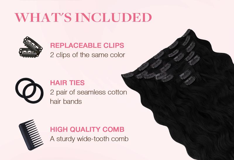 GOO GOO Hair Extensions Elf Curl Clip in Human Hair Extensions, 7Pcs/9Pcs 18-22Inch Elf Curl Clip in Human Hair Double Weft Natural Curl Hair Full Head for Women