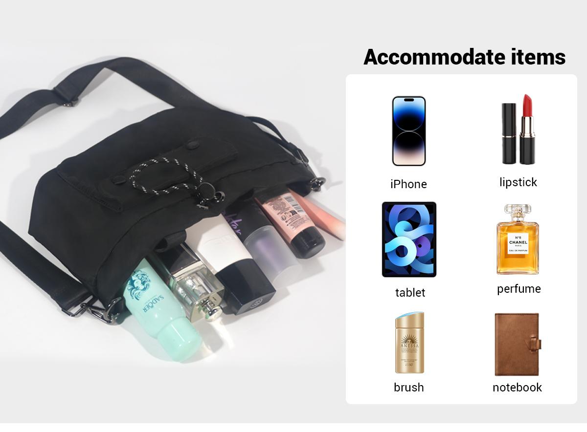 Stylish Functional Ultra Light CrossbodyBag with Multiple Pockets Adjustable Straps Durable Nylon Design for Everyday Use No Warranty