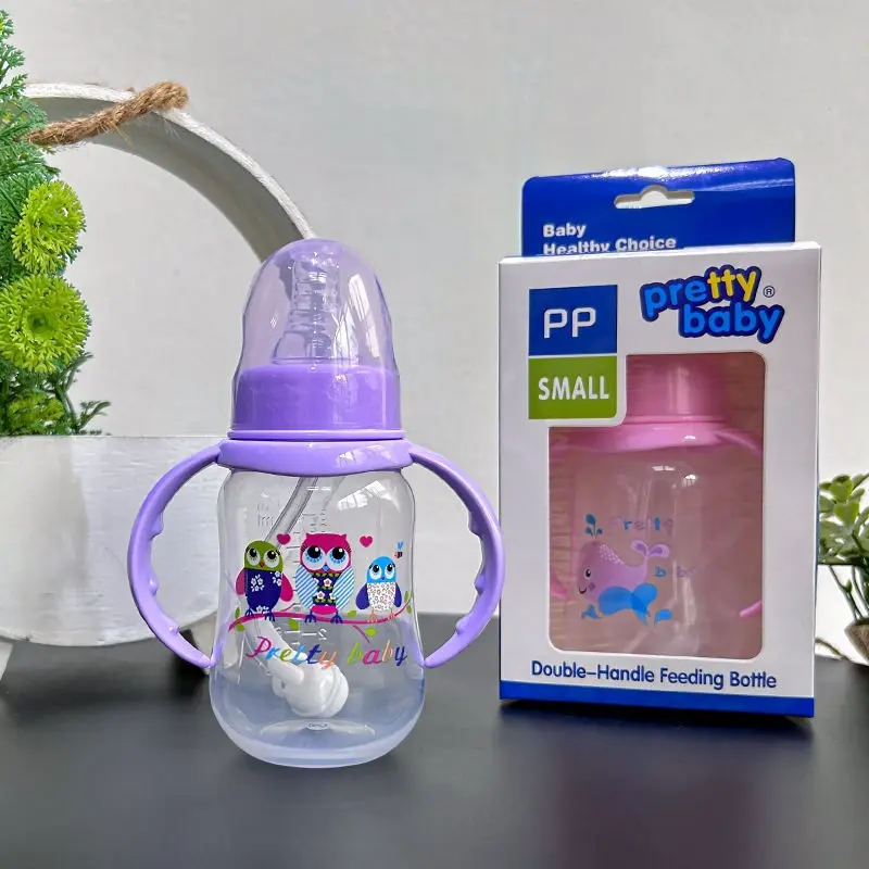 Pretty Baby 150ML Infant Feeding PP Bottle, Anti-Colic Design, Silicone Nipple & Lid, Bottles with Lids, Durable High-Temperature Resistant, Perfect Gift for Babies, Bottle Nipples, Newborn Nursing Bottle