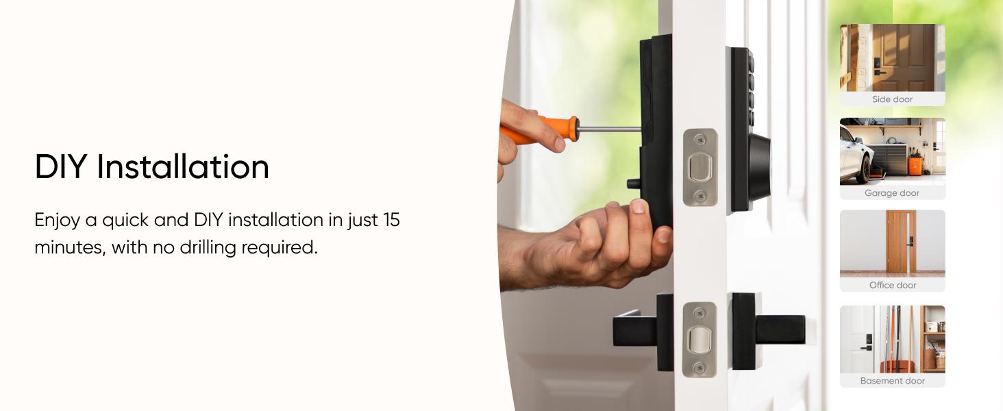 eufy Security Smart Lock C30, Keyless Entry, Built-in WiFi Deadbolt for Front Door, No Bridge Required, Easy Installation, App Remote Control, Auto Lock｜Spingtok