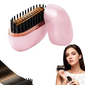 Mini Hair Straightener, Rechargeable Wireless Portable Hair Straightener Brush, 3-Speed Temperature Control, Anti Scald Shell, Suitable for Home Travel