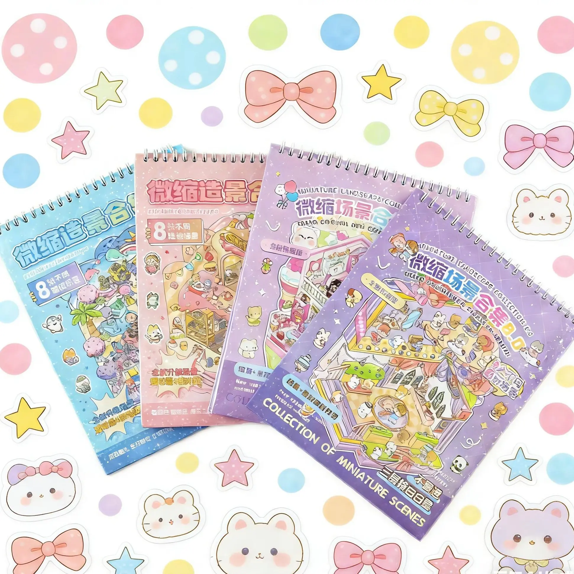Medium-Size Rainbow Island Series Fairy Island Themed Multi-Sheet Miniature Scene Stickers, Pet Sticker Collection for Adult Journaling, Scrapbooking, Stress Relief & DIY Holiday Decorations