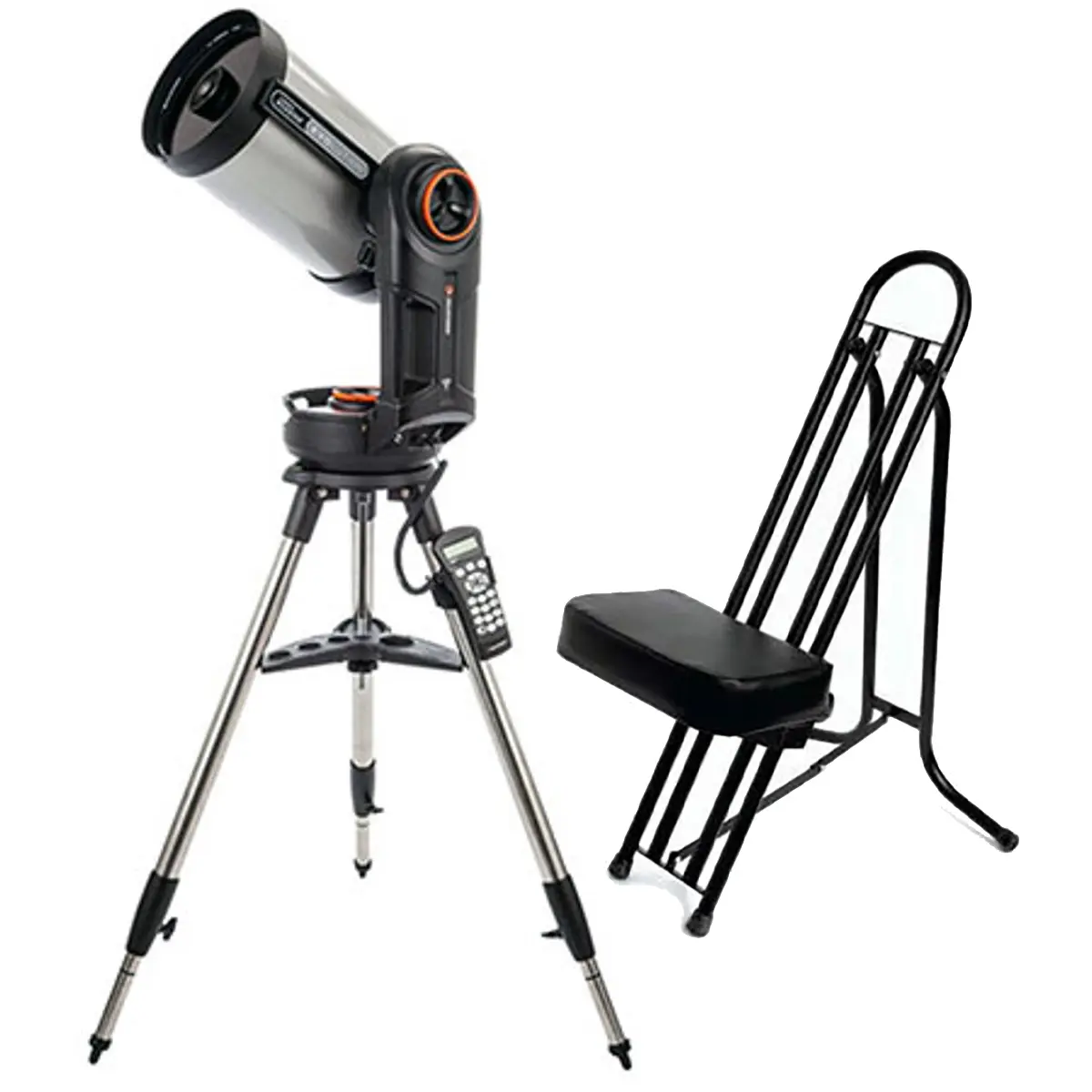 Celestron NexStar Evolution 8 Schmidt-Cassegrain Telescope - 203mm f/10, Astro Imaging Capable, Built-In Li-Ion Battery, iOS & Android Compatible, Mobile App UI, Steel Tripod, Included Astronomy Chair