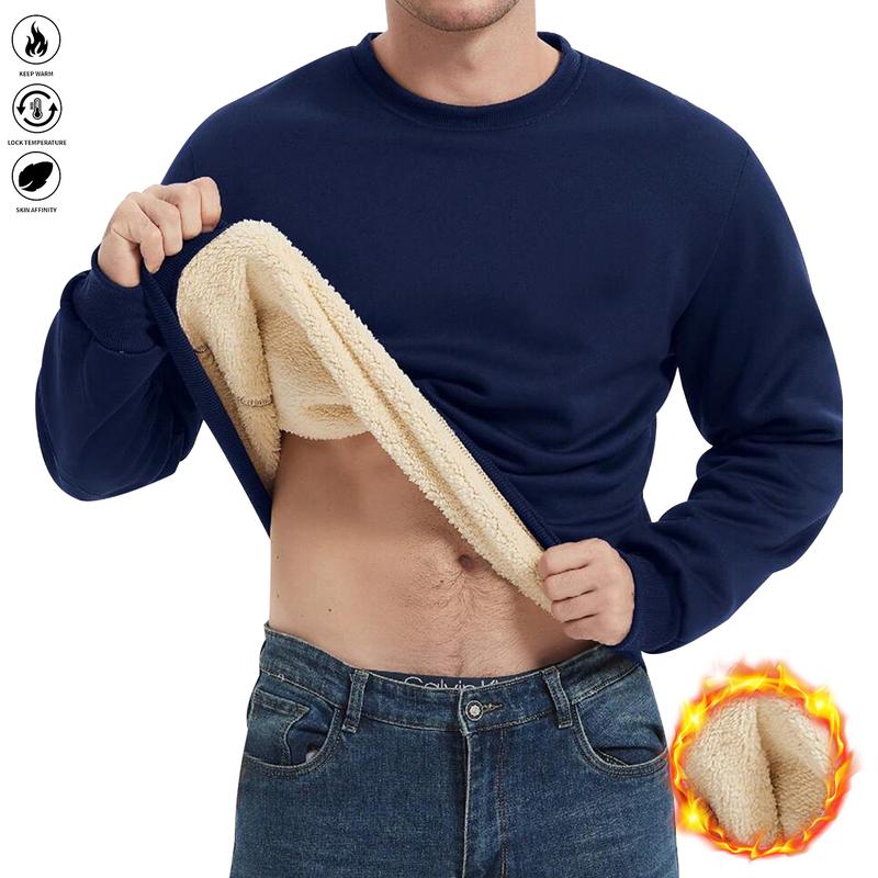 Men's Thick Fleece Vest - Winter Warm Jacket, Crew Neck Solid Gray/Black Layered Clothing Machine Washable, Durable Comfortable Layered Winter Apparel