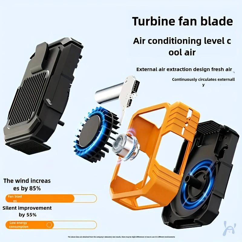 2026 Portable Waist Clip Fan 4000mAh Rechargeable Personal Fan with LED Light, 3-Speed 13000RPM Strong Airflow, Hands-Free Belt Fan for Camping, Outdoor Work, Hiking, Fishing – Gift for Dad
