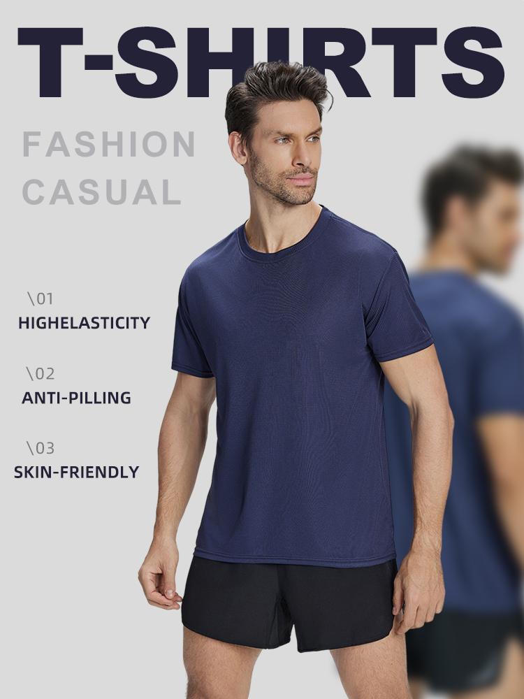 6-Pack Textured Performance Tee Mens Athletic Fit Breathable Quick-Dry Shirts Textured Performance