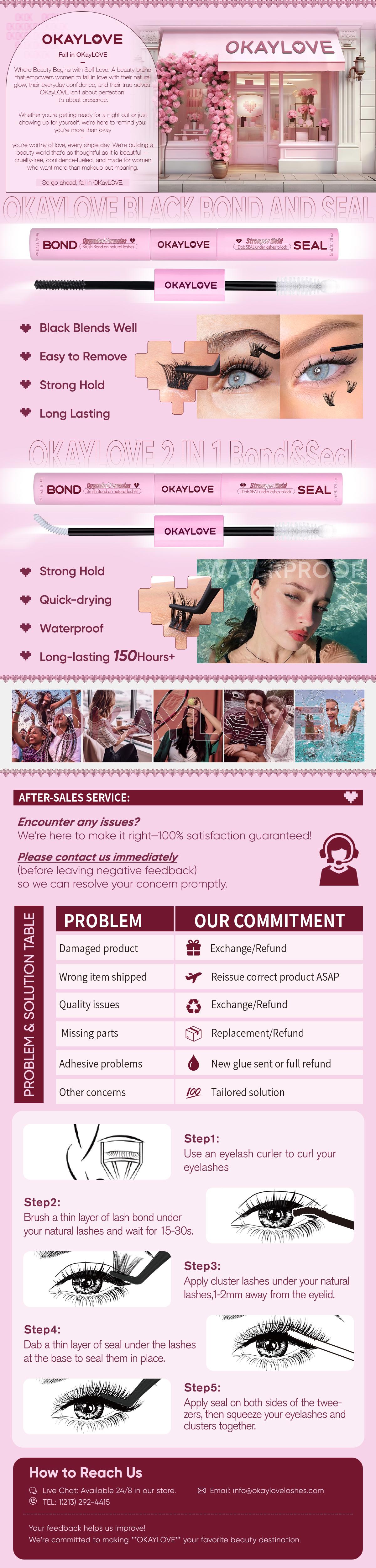 OKAYLOVE Lash Bond and Seal | Black Glue|White Glue Strong Hold  Waterproof  Long lasting Suitable for Sleeping over Night girl gifts