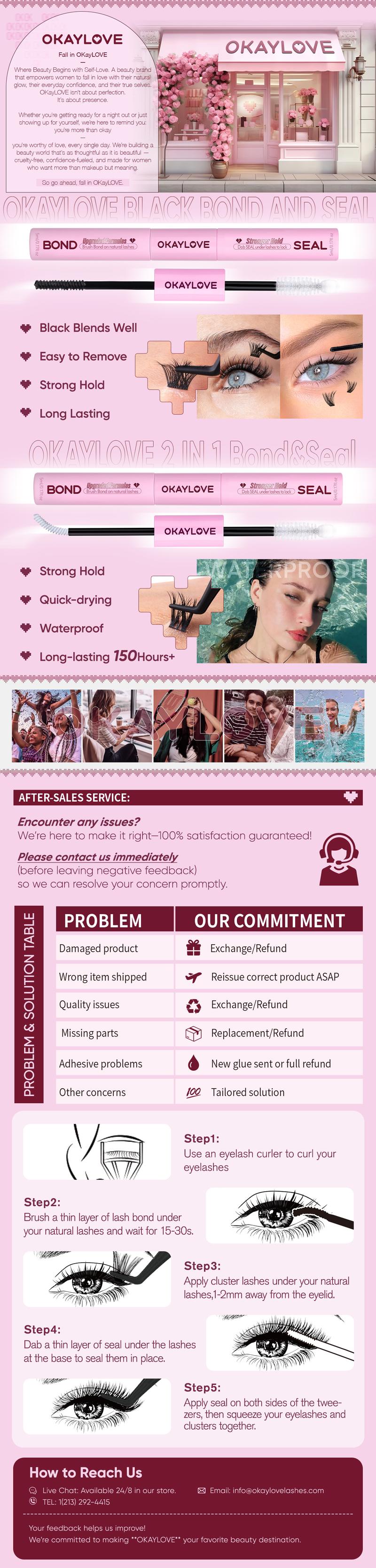 OKAYLOVE Lash Bond and Seal | Black Glue|White Glue Strong Hold  Waterproof  Long lasting Suitable for Sleeping over Night girl gifts