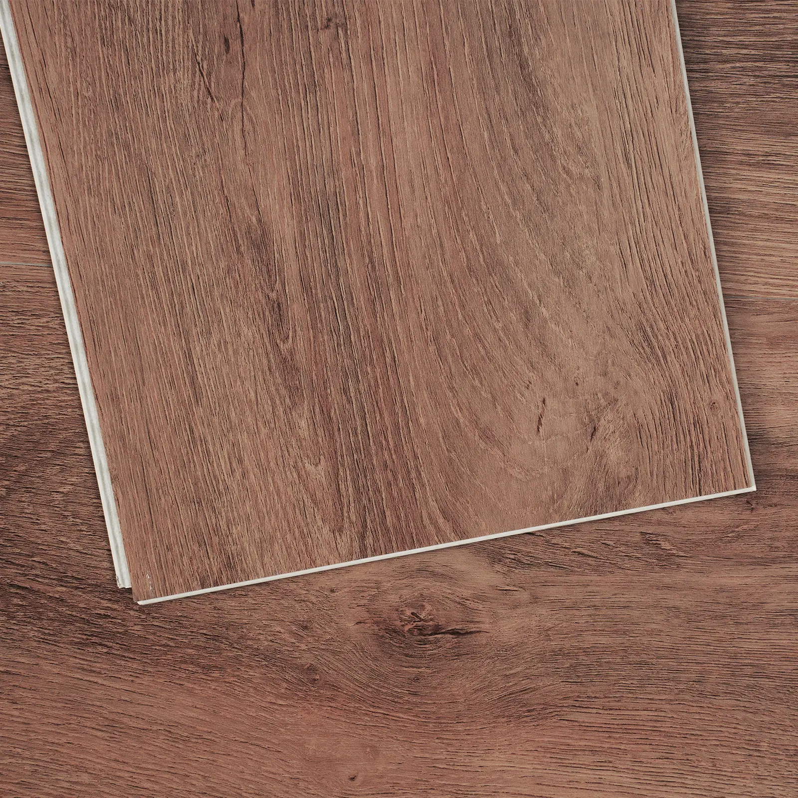 【Summerfinds】VEVOR Click System Acoustic Self Adhesive Waterproof Vinyl Plank Floor Tiles - 10-Pack, 48x7.3in, 5.5mm Thick, Deep Brown Wood Grain, Noise-Reducing, Stain-Resist Wipe, DIY Residential Flooring for Kitchens, Bedroom