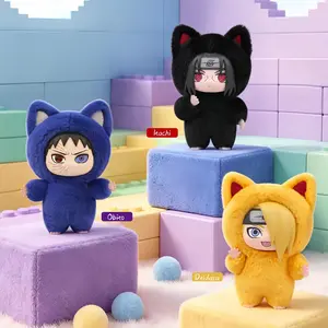 MINISO Naruto Shippuden Kitten Land Series 4.33" Mini Plush Toy Keychain,Kawaii Plush Pendant，Cute Anime Figures in Fluffy Cat Onesies, Aesthetic Backpack Charm Collectible Blind Box Surprise Gift,Itachi,Kakashi,Sasuke,Naruto,Summerwins