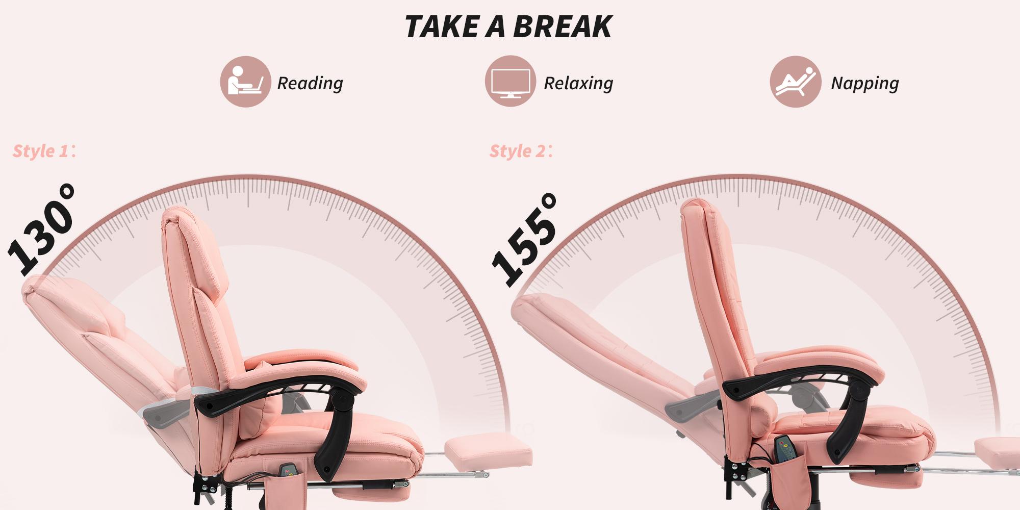 Vinsetto Vibrating Massage Office Chair, High Back Computer Chair with Footrest, Adjustable Height, Faux Leather Desk Chair