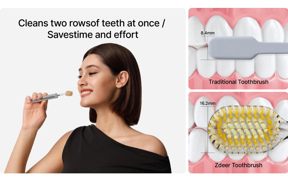 zdeer Toothbrush D4 Metal handle with replaceable brush head —  Eco-friendly and reusable Oral  sustainable