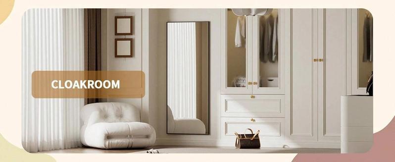 【Black Friday】 71 "x26" full-length mirror-floor-standing, wall-mounted or tilting full-length mirror with arched rectangular design, frameless suspension mirror suitable for bedrooms, corridors and entrance passages, gold/black 【Black Friday】 71 "x26" full-length mirror-floor-standing, wall-mounted or tilting full-length mirror with arched rectangular design, frameless suspension mirror suitable for bedrooms, corridors and entrance passages, gold/black