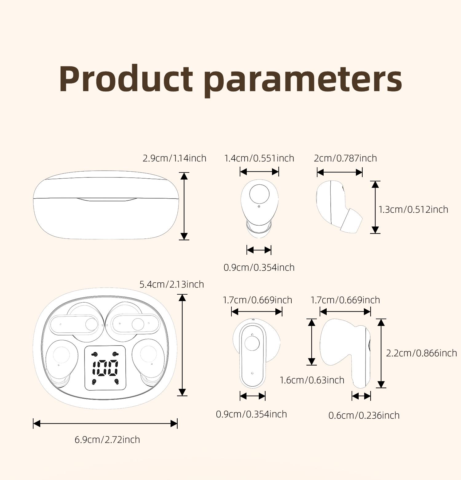 Invisible Wireless Bluetooth Earbuds – 2 Pairs Mini & Short Handle Waterproof Earphones with Mic for Sleeping, Sports, and Work, Ultra-Compact Noise-Isolating Design