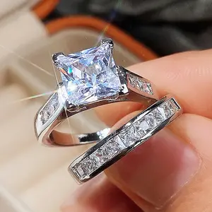 Fashion Sparkling Cubic Zirconia Rings for Women - Valentine's Day Gift, Wedding Anniversary, Party Jewelry, Bridal Accessory & Romantic Couple Rings