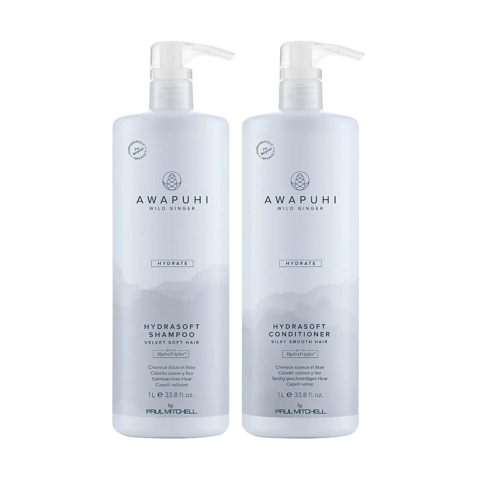 Paul Mitchell Awapuhi Ginger HydraSoft Haircare Duo - 33oz Shampoo Cleanser, Lightweight Blend to Hydrate Hair, Moisturizer, Plant, Luxury, Hyaluronic, Shampoo And Conditioner, Hydrating