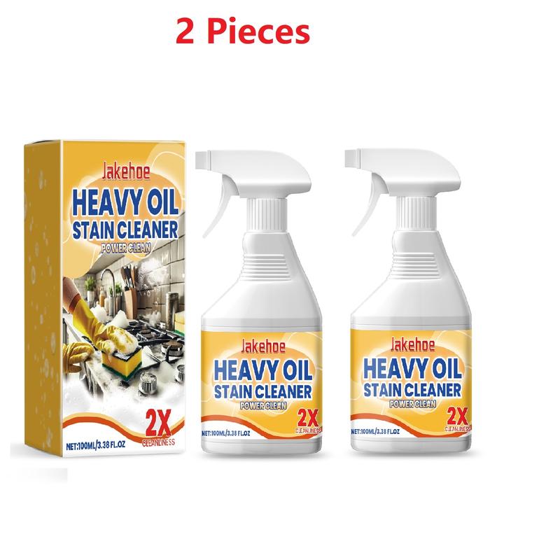(2 Pieces)Heavy Oil Stain Cleaner,Oil Stain Cleaner Spray with Sprayer, Cleaner Treatment Agent, Stain Remover, Household Cleaning Product for Kitchen Stove, Range Hood, Cleaning Supply, Interior Cleaner, Kitchen Cleaning Supplies, Deep Stain Remover
