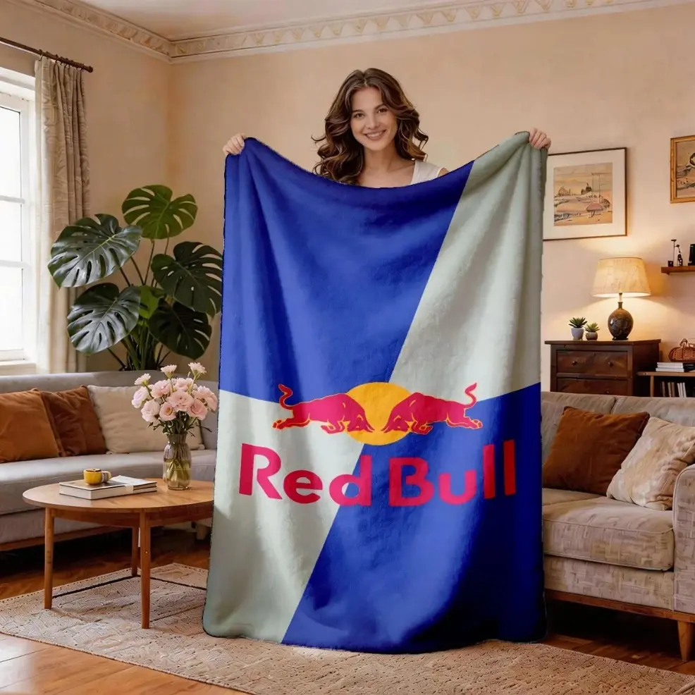 Bull Colorblock Logo Lightweight Flannel Blanket, Baby blankets and adult blankets, Soft Breathable Cooling for Spring Summer, Cozy All Seasons, Bedroom Holiday Decor, Bed Sofa Office Camping Travel, Multifunctional Gift for Birthday Halloween Christmas b