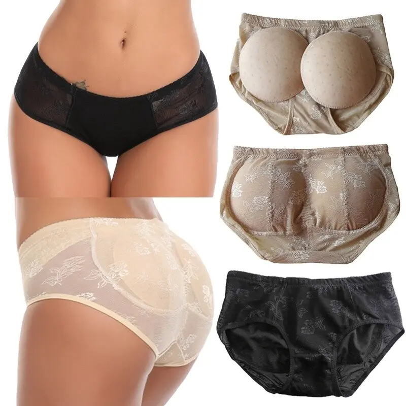 Women's Padded Panties - Butt Lifter Shapewear with Embroidery Lace, Removable Hip Enhancer Pads for Cocktail Parties & Jeans, Party, Bottom, Outfits, Day, Elastic, Prom