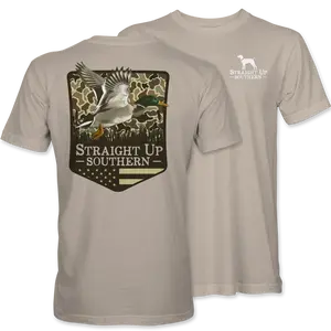 Duck Camo Patch T-Shirt – Straight Up Southern | Sand