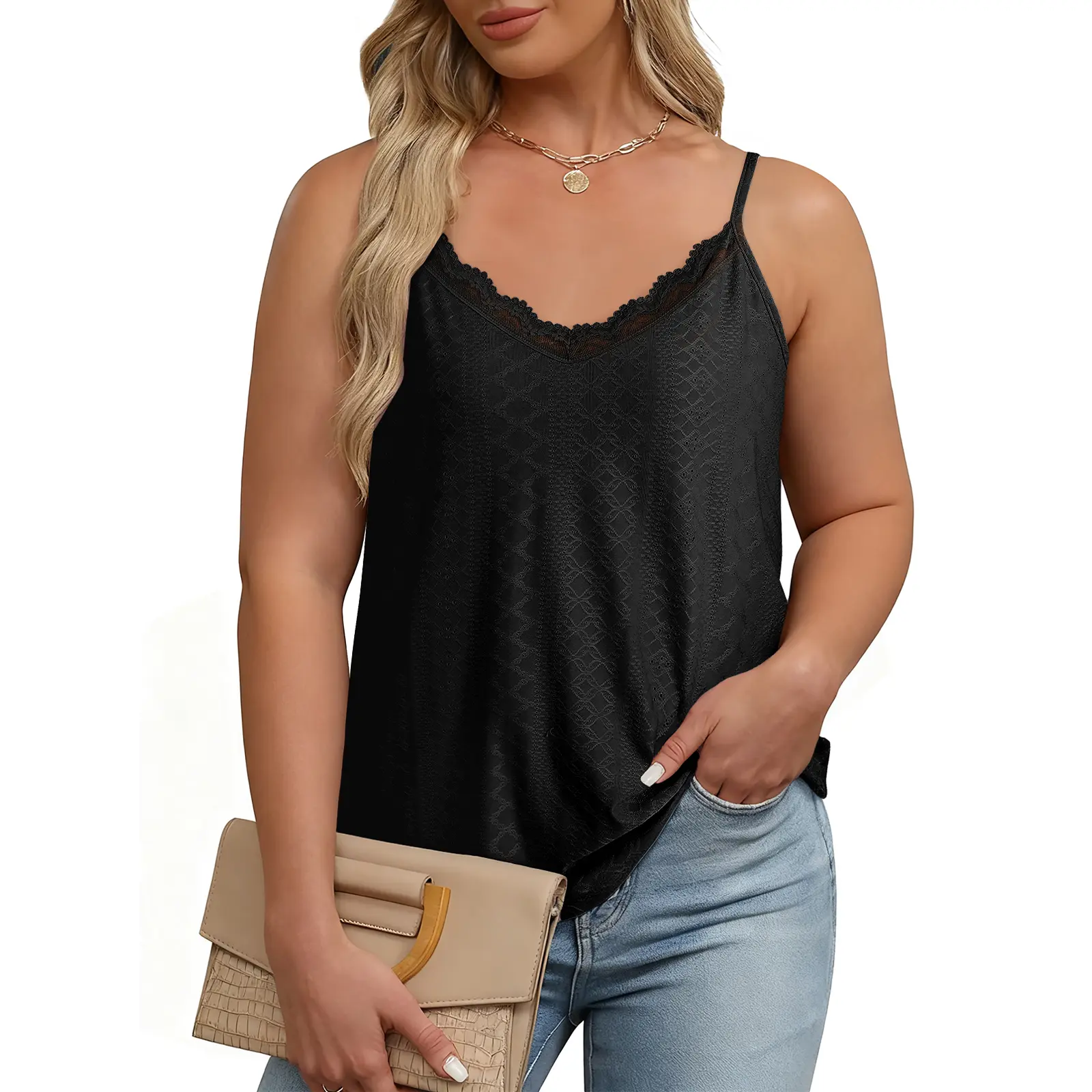 Eytino Plus Size Tank Tops for Women Summer Casual Spaghetti Strap Sleeveless Camisole Shirts(1X-5X) Eytino Plus Size Tank Tops for Women Summer Casual Spaghetti Strap Sleeveless Camisole Shirts(1X-5X)