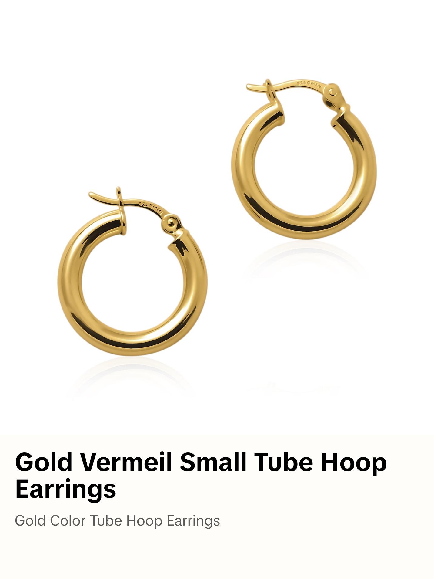 Small Tube Hoop Earrings | Gold Vermeil