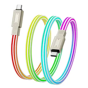 Alloy connector. New USB-A to Lightning charger/cable combo: fast charging and data transfer, durable braided cable, glowing LED charging cable, all-in-one cable, fast-charging cable, mobile phone charger and sync cable.USB-A to Lightning