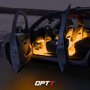 LED Car Interior Bluetooth USB Light Strip, w/Wireless Remote and APP Control,4 PCS Under Dash Footwell Ambient Lights Kits, DIY Music Mode Universal for Vehicle Internal, SUV, Trucks