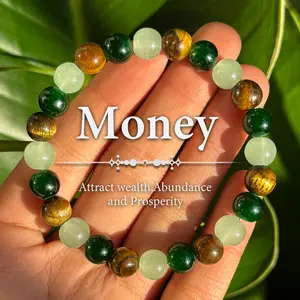 Money Bracelet With Green Aventurine Stone Tiger Eye Stone - Lucky Bracelet - Attracting Wealth, Abundance, And Prosperity