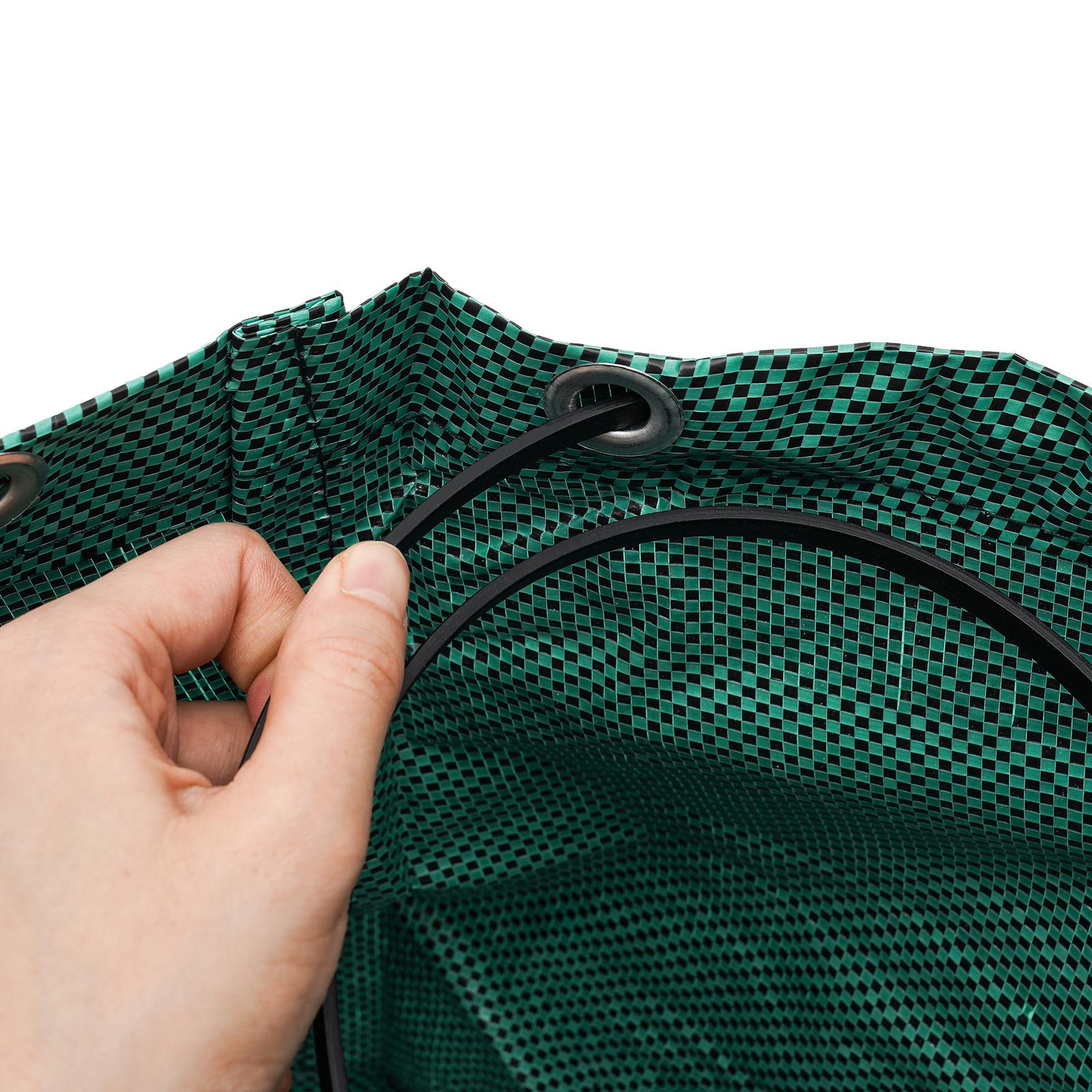 Garden Waste Bag with Frame & Drawstring, Collapsible Waterproof Leaf Bag for Yard Lawn Cleaning, Storage Tote for Leaves Weeds Debris, Green