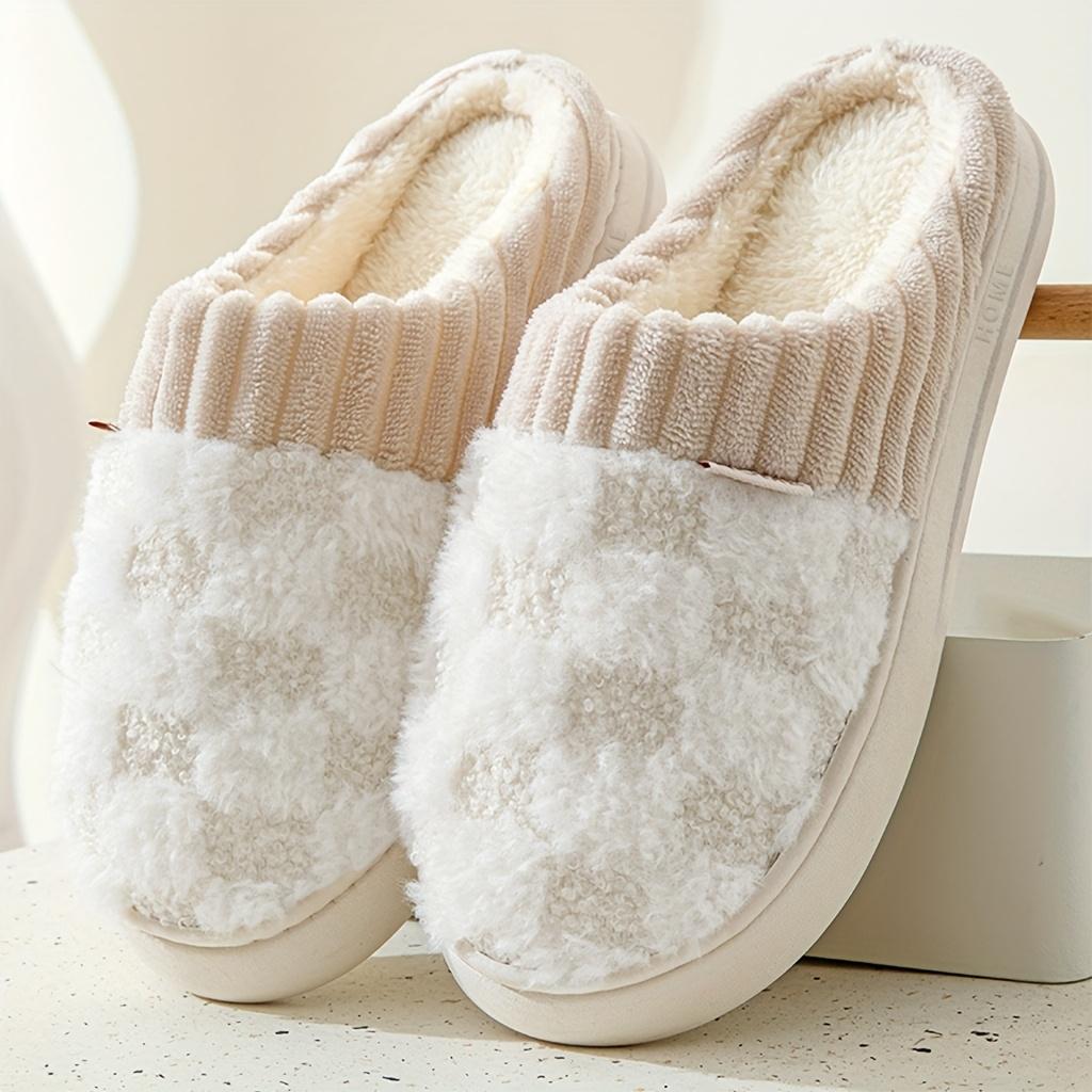 Cotton slippers for women, anti slip cashmere for warmth, monthly slippers for indoor home, cute and fluffy cotton Walking Shoes houseslippers swag Slide