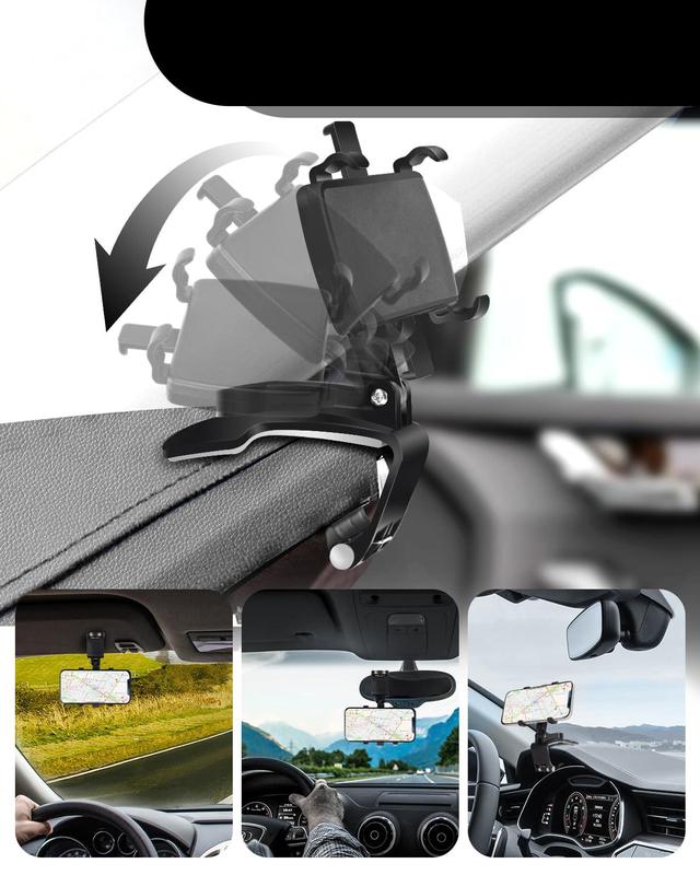 360 Degree Rotation Dashboard Car Phone Holder - Multifunctional One Hand Operation Clip Design Phone Mount Suitable 4-6.5 inch phones - Car accessories 360 Degree Rotation Dashboard Car Phone Holder - Multifunctional One Hand Operation Clip Design Phone Mount Suitable 4-6.5 inch phones - Car accessories