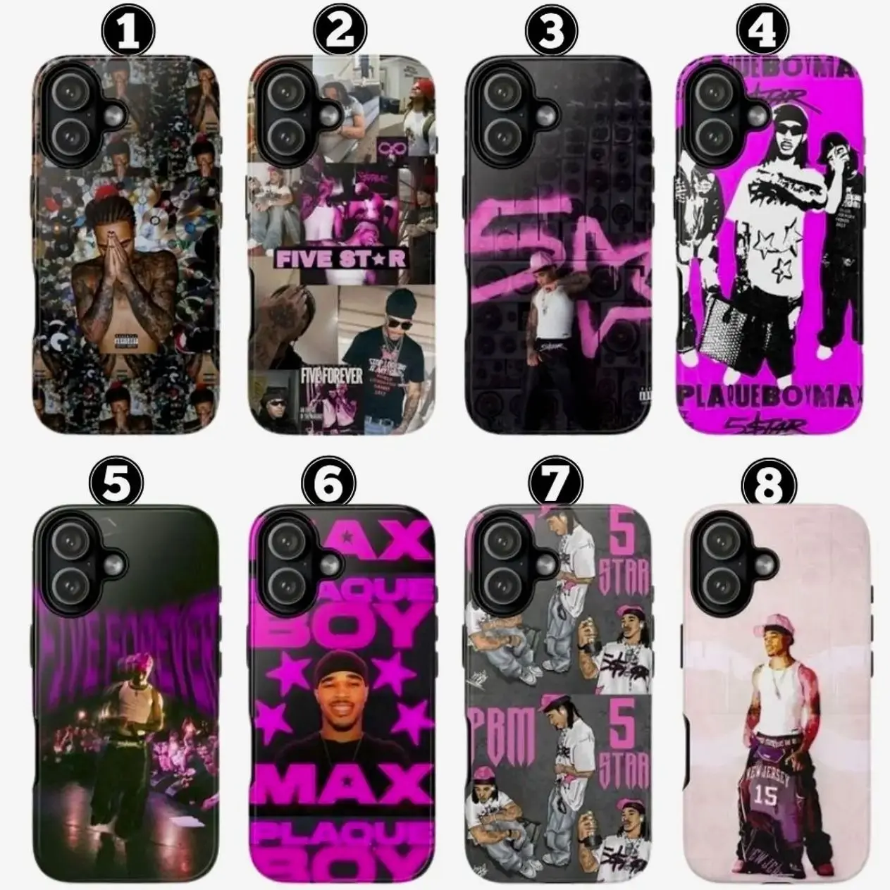 8 Styles Plaqueboymax Rapper Underground Phone Case Compatible with for iPhone 17, 16, 15, 14, 13, 12, 11, X & Samsung Galaxy XEL