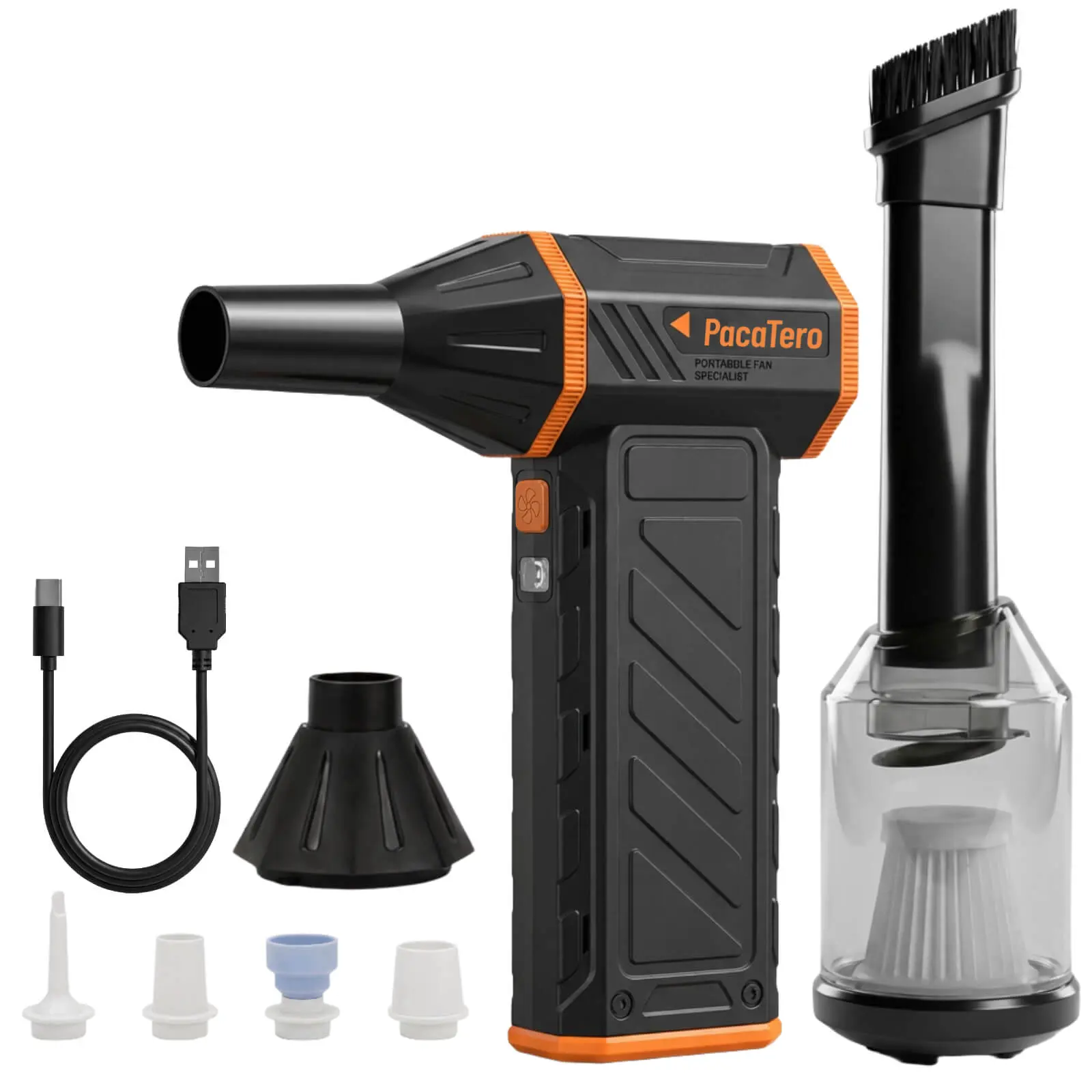 WOLFBOX MF50 Cordless Lightweight Handheld Rechargeable Electric Air Duster - 110000 RPM High-Speed Blower, 3 Adjustable Settings, Fast USB-C Charging, 0.45 lb Lanyard-Equipped Eco-Friendly Air Can Replacement - Ideal for Computers, Car Cleaning