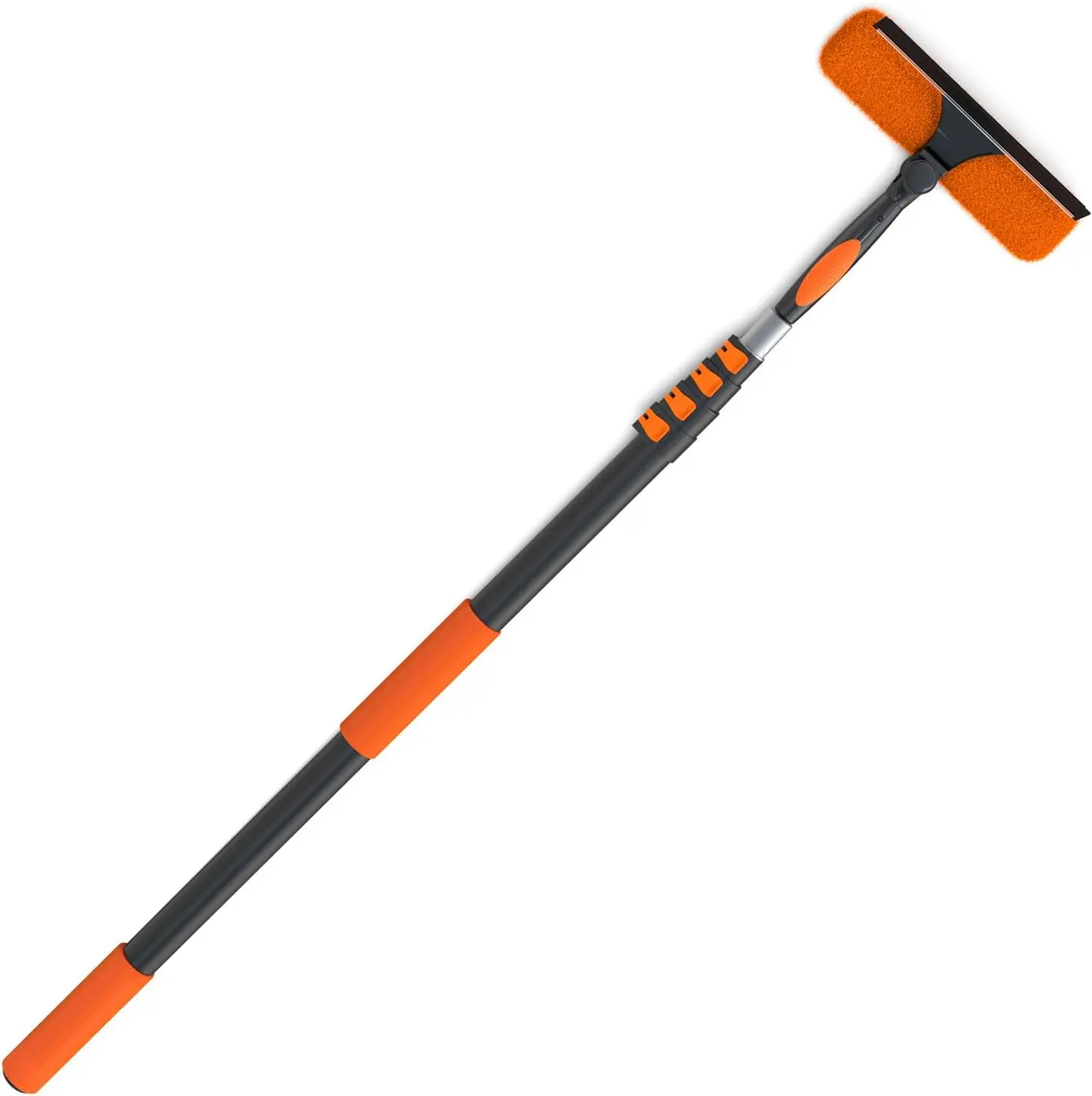 LAANPOLE Window Squeegee with Extension Pole, 2-in-1 Squeegee for Window Cleaning, Professional Cleaning Kit for Home with 3FT Telescoping Pole for Outdoor Indoor Use