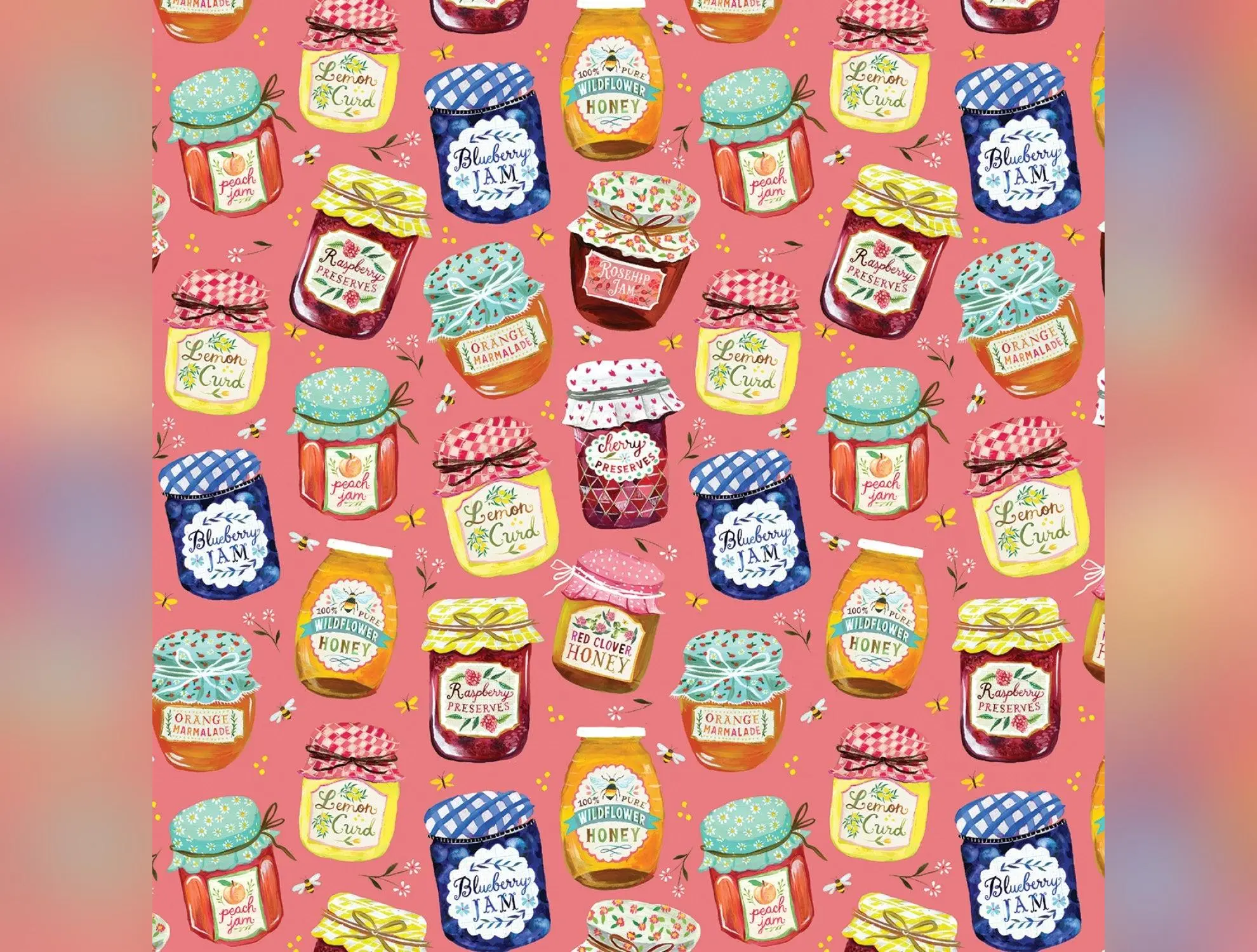 A Prairie Heart | Jam Jars - Peach Jam by Katie Daisy for Benartex | 16630-27