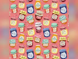 A Prairie Heart | Jam Jars - Peach Jam by Katie Daisy for Benartex | 16630-27