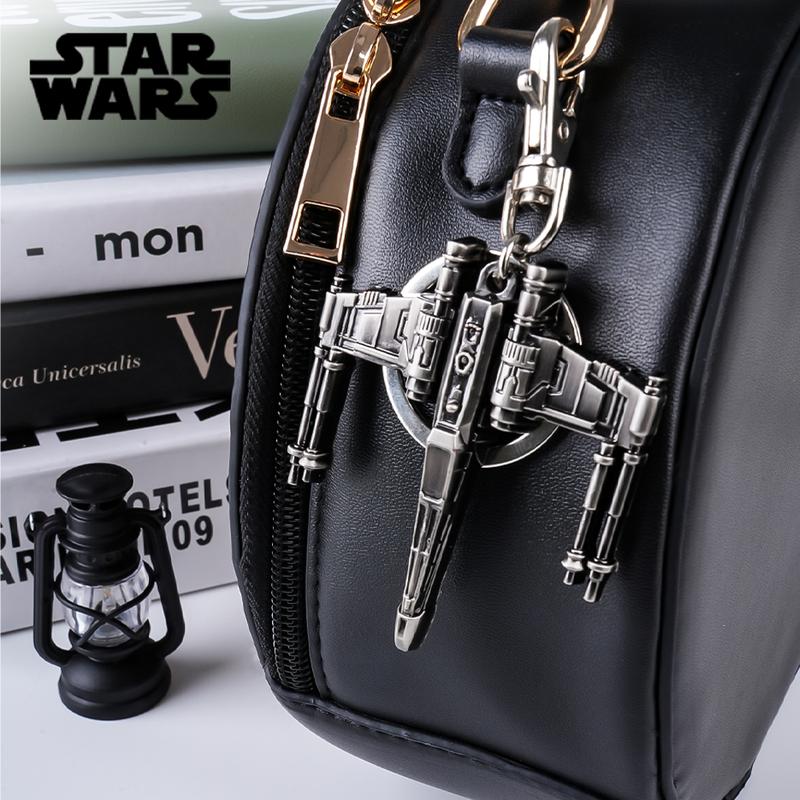 Star Wars Metal Keychain 1PC Officially Licensed Vehicles Astromech Droids Keyring Zinc Alloy Suitable Fans Gift Backpack Decor Bag Clip Pendant 3D Design Drop-proof Durable Accessory Collection Millennium Falcon X-Wing R2-D2 BB-8