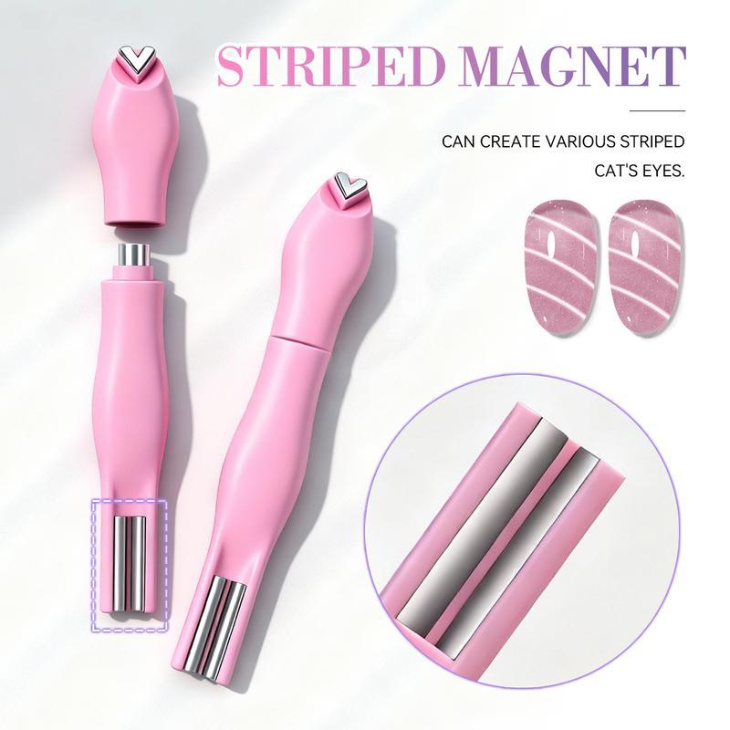3 in 1 Nail Magnet Tool, Upgraded Nail Magnet Pens, Multi-Function Magnet Stick 3D Magnetic Cat Eye Gel Polish Nail Art, for Salon, Studio or Home