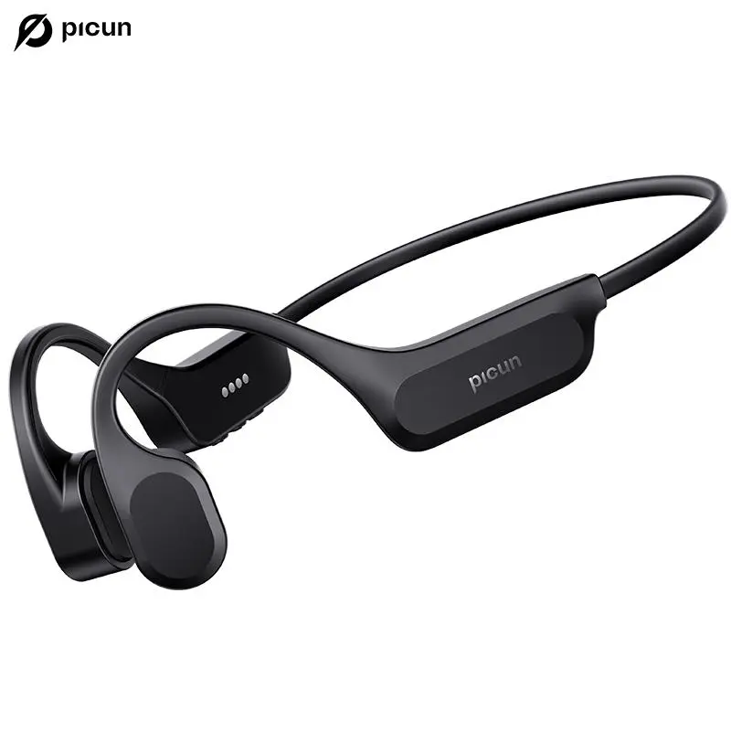 Picun T2 Wireless Bone Conduction Headphones - Ergonomically Designed, Bluetooth 5.4, 32GB Storage, IPX8 Waterproof, Soft Mounting, Built-in Mic, 27g, 20kHz, Stable Connection, Fitness Earbuds for Swimming, Cycling, PC & Laptop Use