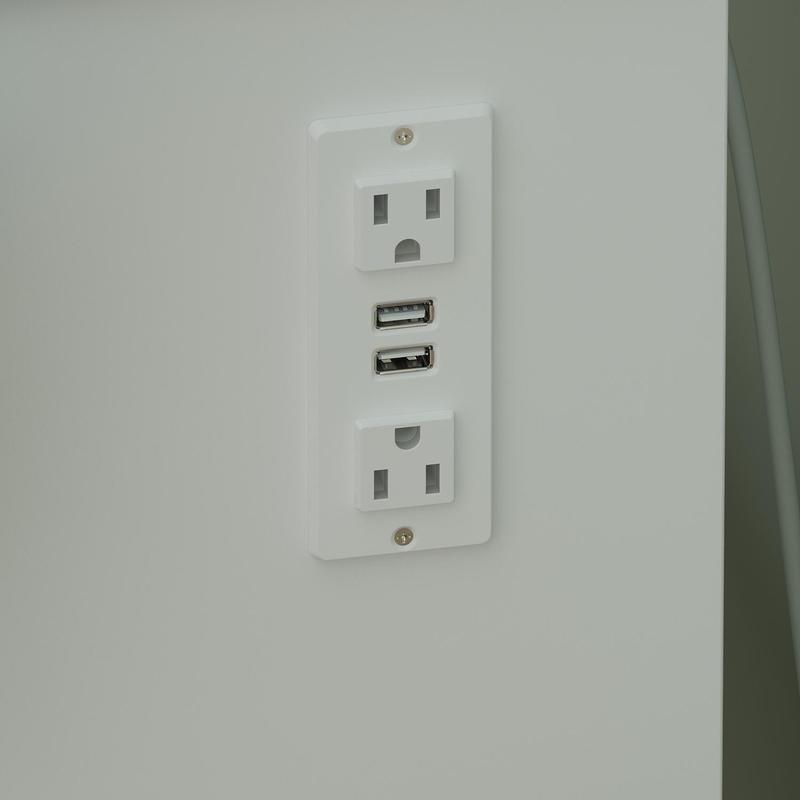 FUFU&GAGA Large Vanity Table Set with Sliding Lighted Mirror, Dressing Table with Drawers, Cushioned Stool, and Storage Capacity for Makeup and Beauty Supplies