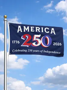 3x5 Ft Modern USA 250th Anniversary Flag - "America 250" Celebrating Independence Heritage Banner (1776-2026)
