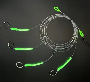 LINE-SIDED TACKLE CO. 4 HOOK 11/0 ALL PURPOSE DEEP DROP RIG W/GREEN GLOW ANTI CHAFE