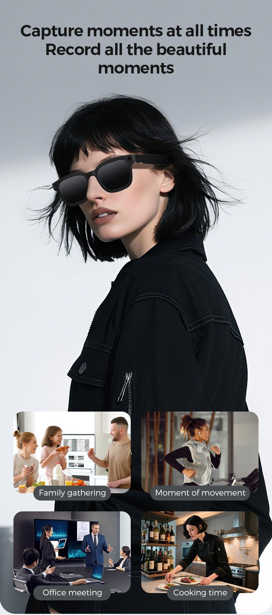 【Ivision6】 AI Smart Glasses with 800W HD Camera OpenAI Recognition, 1080P Anti-Shake Video, Real-Time Translation & Long Battery Life – Ideal for Travel, Meetings & Outdoor, Hands-Free Freedom, Innovative Tech Gift for Holidays & Special Moments Wearable