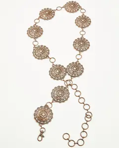 Cowboy City Women's Floral Medallion Chain Belt 16015 Copper