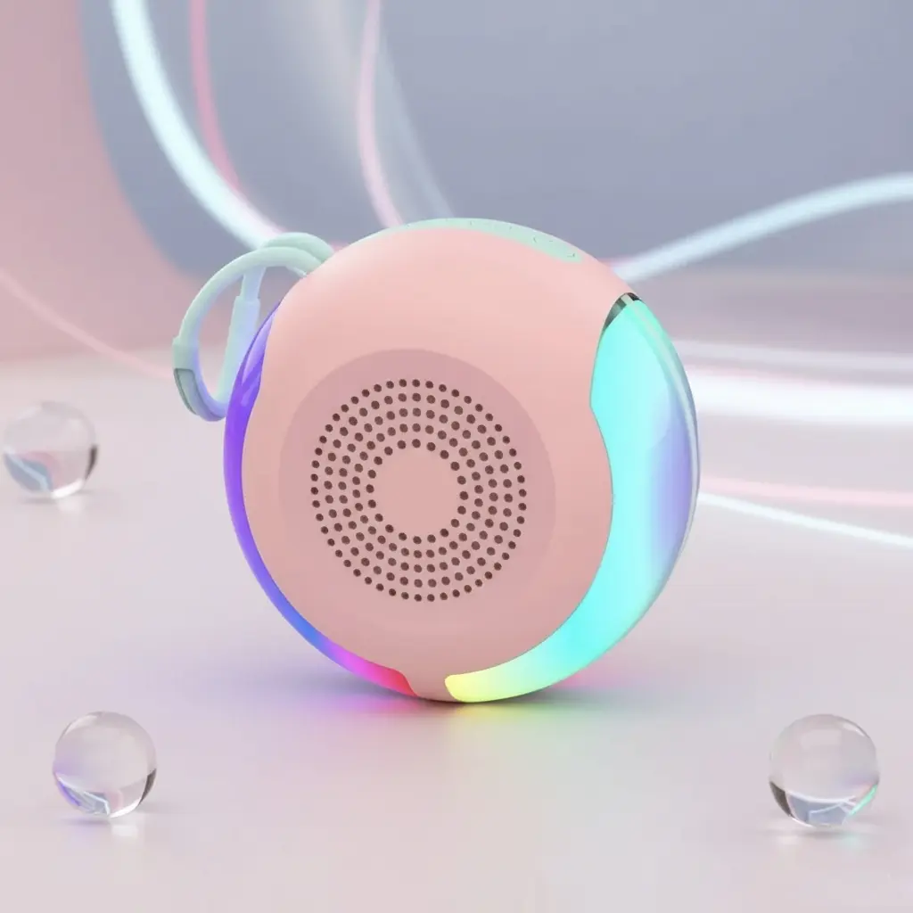 Portable Wireless Bluetooth Speaker HIFI Stereo Sound Subwoofer with RGB LED Lights USB Rechargeable for Parties Travel Home Christmas Gift Smartphone Compatible