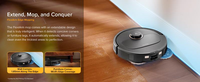 Roborock Qrevo series Robot Vacuum and Mop, 12,000Pa (Qrevo S5V), Mop Washing & Self-Cleaning, FlexiArm Edge Mopping, Warm Air Drying, Self-Emptying, Black #NewYearNewMe #ces