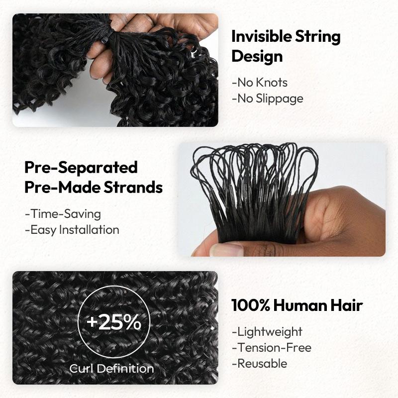 [NEW IN] West Kiss Burmese Curly Crochet Human Hair for Mircale Knots Boho Braids Knotless Pre-Separated 50g/Bundle Deep Wave Human Hair Extensions FebruaryFaves